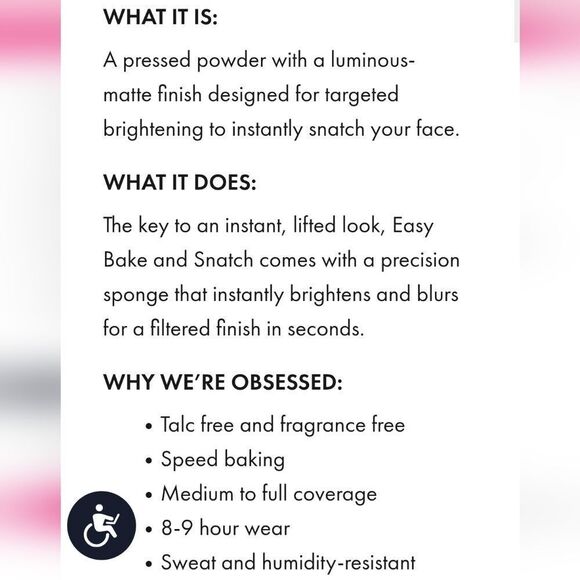 HUDA Easy Bake & Snatch Pressed NoTalc Brightening Setting Powder PEACHY PIE NEW - Picture 9 of 16